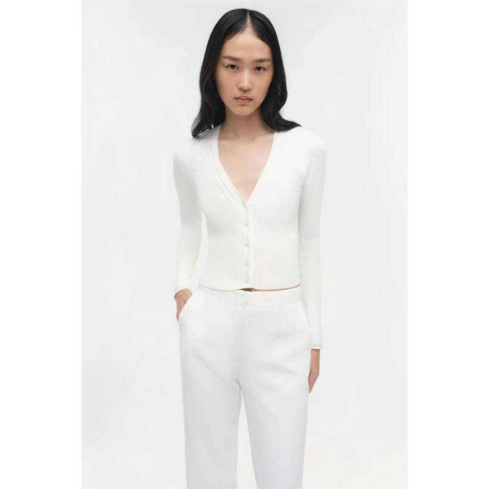 NEW JONATHAN SIMKHAI ailany shrunken cardigan in ivory